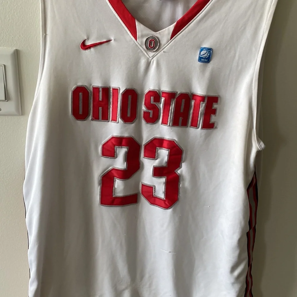 Nike Ohio State Buckeyes Basketball Jersey Mens Size Large White NCAA